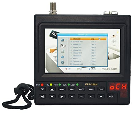 Satellite Finder, DVB-S2 Satfinder Digital Satellite TV Receiver Finder Meter MPEG-4 Modulator Full HD Satellite Finder KPT 269H for Adjusting Sat Dish