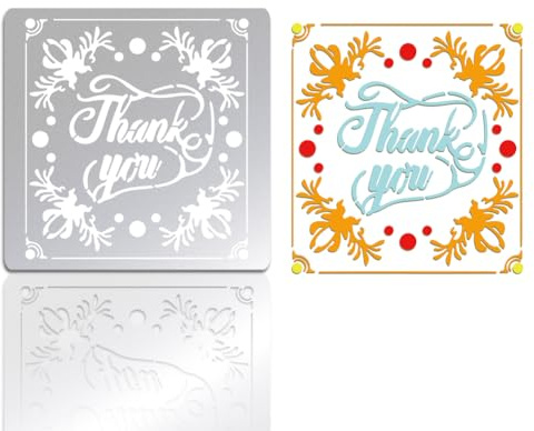 UNICRAFTALE 1 Stück Metallschablone Dankeschön Schablonen Zum Tagebuchschreiben Dankesbriefe Erntedankfest Edelstahl Malschablonen Vorlage Zum Zeichnen Scrapbooking Und DIY Bastelpapier Fenster