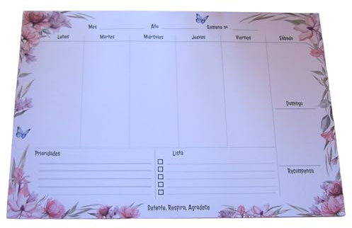 KEKA Planning hebdomadaire A3 52 feuilles pour 52 semaines, planificateur hebdomadaire de bureau, 42 x 29,7 cm, idéal pour étudiants, adversaires, enseignantes