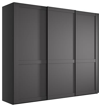 WIEMANN Schwebetürenschrank Landhausstil Kleiderschrank 250cm breit, Graphit Dekor, Höhe 217cm, Marlow