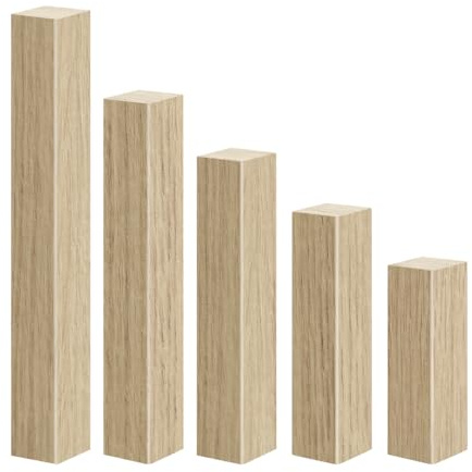 REESE | Universal Sockelleisten | Ecken Eckblöcke Ecktürme für alle Fussleisten | Economy ohne Fase | 65 mm, 15 Stück | MDF Holz-Optik Eiche