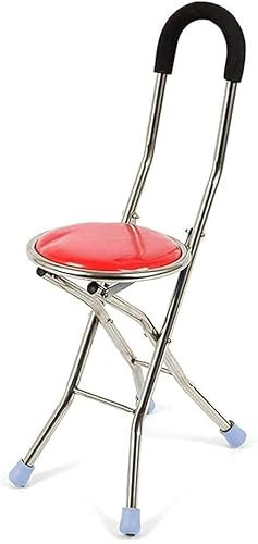 Gehstock mit Sitz, zusammenklappbar, 2-in-1-Gehstock für die Altenpflege, Stuhl mit vier Beinen, bis zu 150 kg, verstellbarer Gehstock, Stuhl, Hocker, Sitz, tragbare Krücke, Liebesgeschenk für ältere