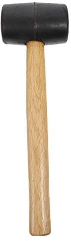 Angoily Rubber Head Mallet with Wooden Handle Non-Rebound Soft Rubber Hammer for Tile Installation and Carpentry Portable Wood Mallet for Home Renovation and DIY Tools