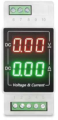 EWWFGUR Tipo su Guida DIN Display Digitale CC 100 V Voltmetro 20 A Amperometro 50 A Misuratore Digitale Integrato 1000 V(DC0-600V 50A)