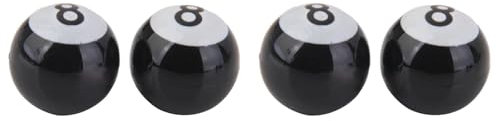 Qupdjxukis 4 X No. 8 Ball Motorcycle Bike Tyre Tire Wheel Stem Air Valve Dust Cap Cover