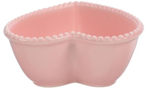 Cabilock Cuenco de Cerámica Forma de Corazón 13 Cm, Color Rosa Claro, Juego de 4 Piezas, Multipropósito para Ensaladas, Postres y Sopa, para Hogar y Restaurante