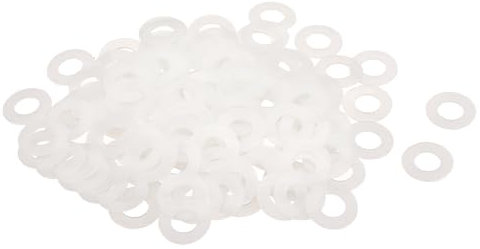 QUARKZMAN 120Pz Rondella Piatta in Nylon M10 10mm ID 20mm OD 1mm Spessore Guarnizioni Idrauliche Kit Piatte Guarnizione in Plastica Fissaggio Guarnizione Anello di Tenuta, Bianco