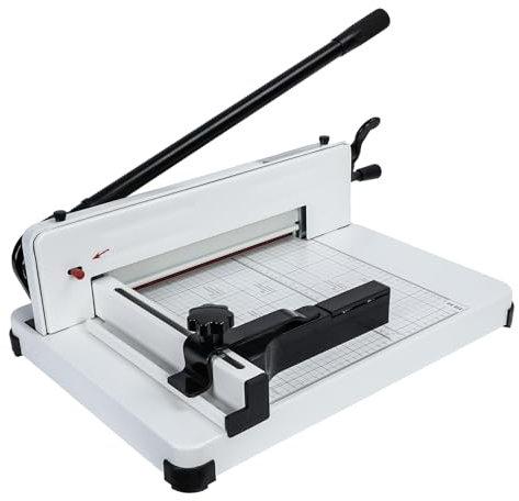 ulafbwur Guillotine-Papierschneider, 12-Zoll-Papierschneider, 400 Blatt Kapazität, robuster Papierschneider mit rutschfesten Gummifüßen, A4-Papierschneider integrierter Klemme für Büros, Schulen