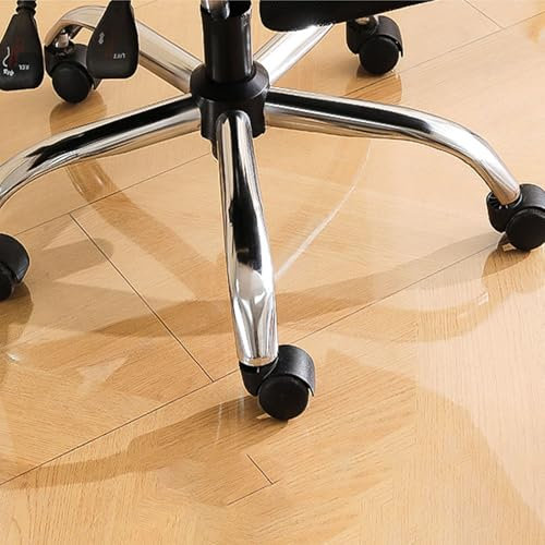 Phjaoeyui Transparente Stuhlmatte Transparent Dickes Bodenschutzmatte für Hartböden Rutschfestes Stuhlmatte PVC Bürostuhlunterlage für Zuhause Büro Kratzfest und Schneiden (Matte,80cm×80cm)