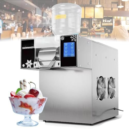 Macchina per Ghiaccio Tritato Automatica, Tritaghiaccio per Coni Di Neve, Macchina per Ghiaccio a Fiocco Di Neve, per Ristoranti, Negozi Di Tè Al Latte, Ecc,Touchscreenmodel-60kg