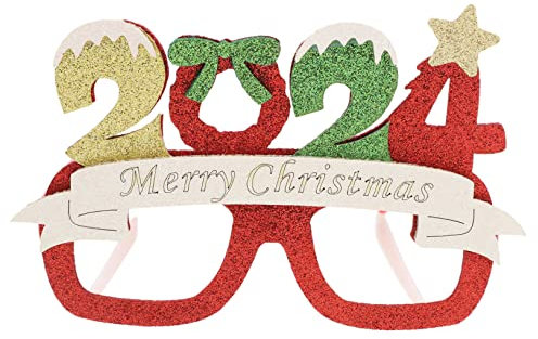 HOLIDYOYO Weihnachtsbrillengestell Blau Kernstück Weihnachtsbrille Foto-requisite Ornament Hochzeit Weihnachtsbrille Neuheit Partyzubehör Weihnachtliche Glitzerbrille Für Karikatur Filzstoff