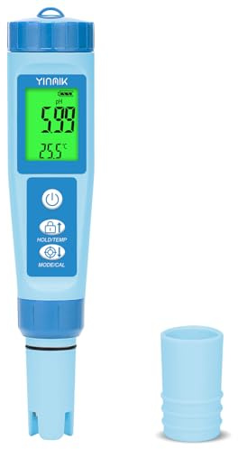 Digital pH Meter, Testeur pH EC Hydroponie, Kit Professionnel de Test des Nutriments Hydroponiques, 4 en 1 Pour pH EC TDS TEMP, testeur ph pour la culture hydroponique, Piscine, spa,aquarium