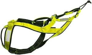 Harnais Total Anti-Traction pour Sports avec Chien, Course, Course, canycross, Luge, mushing, vélo, Trottinette (Jaune, XXL)
