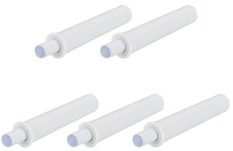 QUARKZMAN Ammortizzatore per Porta a Chiusura Rallentata, 5Pz, Apriporta a Spinta Mobili, Ammortizzatore per Porta Mobili Cucina, Ante Guardaroba, Bianco
