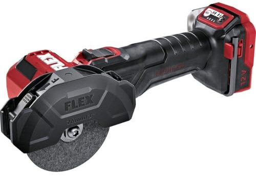 FLEX Batteri minivinkelslip LBE 76 12-EC C – inkl. separation/grovskiva, bältesklämma, skiljeskydd (mått (L × B × H) 235 × 75 × 120 mm, vikt 0,85 kg) 531717