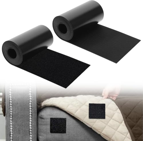 Schwerlast Klettverschluss,11cm x 2M für DIY,Flauschband und Hakenband | Klettverschluss Selbstklebend Extra Breit,Klettband Breit,Hakenband Selbstklebend Extra Stark für Fliegengitter,Couch-Kissen