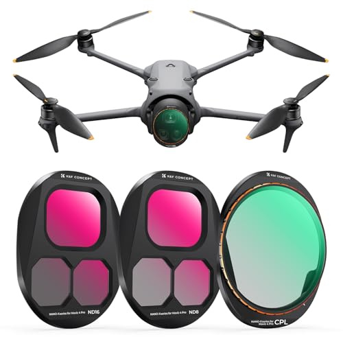 K&F CONCEPT Clip-On 3er Pack CPL ND8 ND16 Filter Kit für Mavic 4 Pro | Polarisationsfilter, Neutraldichtefilter, HD Optical Glass Multi-Coated, Mavic 4 PRO Zubehör, FD071