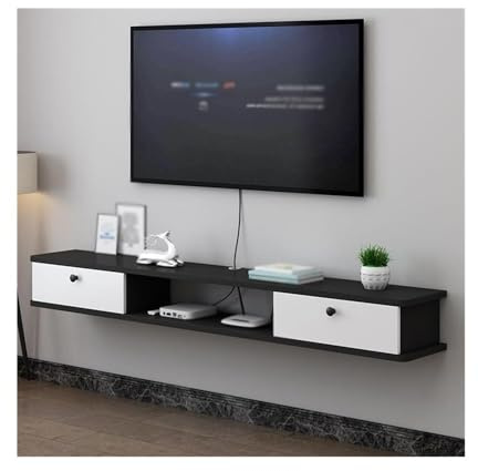 GLigeT TV Schrank Hängend Schwebender TV-Ständer, wandmontiertes TV-Regal, modernes Media Console Entertainment Center unter dem Fernseher TV Lowboard Hängend