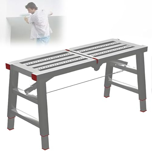 Plataforma de andamio plegable, portátil y multiusos, para pintura de paredes, limpieza y lavado de vehículos