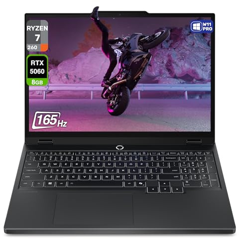 Lenovo Legion 5 Gen 10 Gaming Laptop, AMD Ryzen 7-260, 48 GB DDR5 RAM, 4 TB PCIe SSD, 15.1 WQXGA (2560x1600) Display, Nvidia G-Force RTX 5060, 24-Zone RGB Backlit Keyboard, W11 Pro, Eclipse Black