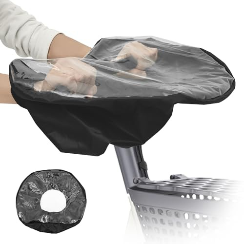 Mobility Scooter Control Panel Tiller Cover, 48 × 38 cm High Transparency Rain Guard, Waterproof Windproof and Dustproof Scooter Control Panel Cover Accessories with Elastic Strap(Black)