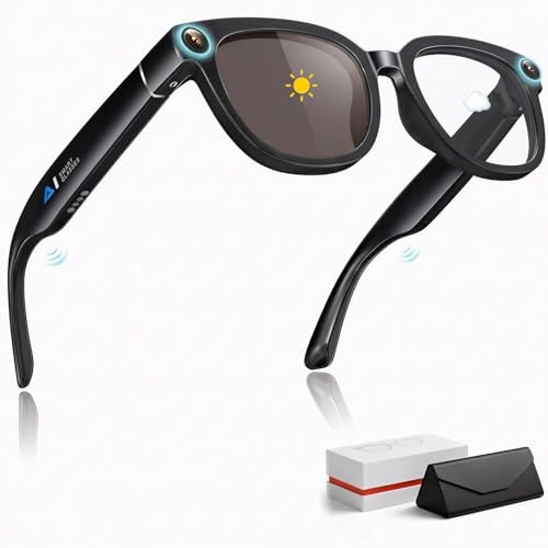 Lunettes Connectées IA, 13MP Lunette Camera HD, Verres Photochromiques à Changement de Couleur, Assistant IA pour Traduction en Temps Réel, 290Mah Offrant 10 Heures d'Autonomie