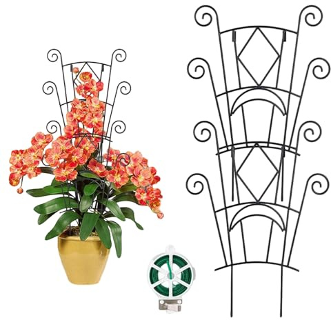 Enrejado y Soporte para Plantas de Interior - Soporte Metálico para Plantas Trepadoras de Jardín | Espaldera para Hiedra,para Enredaderas en Interior, Exterior y Balcón: Pothos, Monstera, Hiedra, Clem