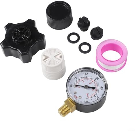 Kit manomètre et bouchon de vidange pour piscine compatible avec filtre à sable S180T S210T S244T, joint et bouchons de tuyau inclus