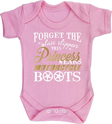Hippowarehouse Forget the Glass Slippers This Princess Wears Motorcycle Boots Motorbike Biker baby vest bodysuit (short sleeve) boys girls