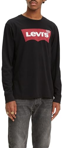Levi's Men's Long-Sleeve Standard Graphic Tee T-Shirt, Stonewashed Black, M