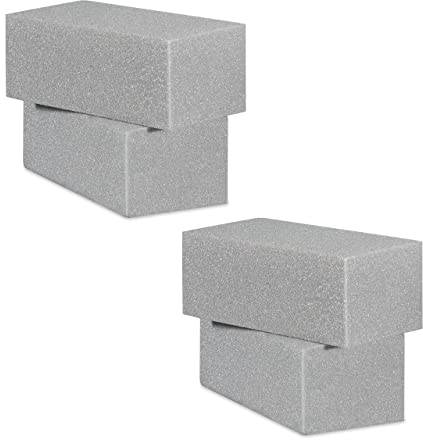 Relaxdays Steckschaum für Trockenblumen, 4er Set Steckziegel, Trockensteckschaum Blumengestecke, HBT 8x22,5x10,5cm, grau, 4 Stück, 4