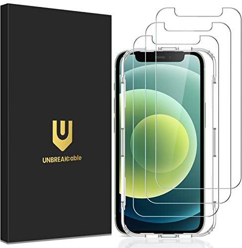 UNBREAKcable Displayschutzfolie Kompatibel mit iPhone 12 Mini [3er Pack], 2.5D Double Defense Schutz Glas, Kratzfest, Anti-Fingerprint, blasenfrei, Clear