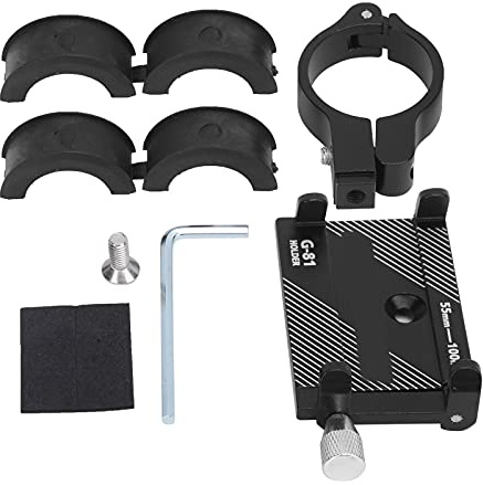G-81 Soporte para Telefono Celular para Bicicleta, Aluminio, Soporte para Telefono Celular para Manillar De Bicicleta para Motocicleta, Negro