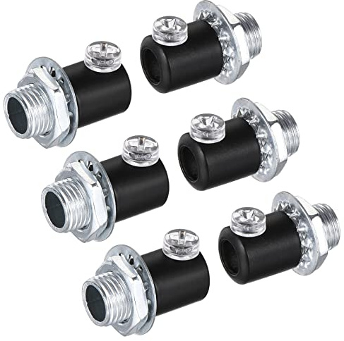 sourcing map 6 Pack Metall Kabelverschraubung Kabelklemmen Schwarz | Schraubverschluss
