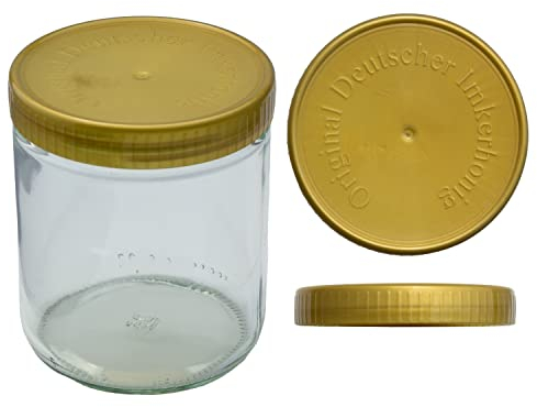 Imkado Honiggläser mit Kunststoff-Deckel (36 Stk), Neutralglas (500g), Deckel-Aufdruck: Original Deutscher Imkerhonig