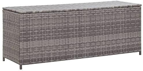 BULANED Gartenbox, Auflagenbox Wasserdicht, Box Für Gartenauflagen, wasserdichte Box, Aufbewahrung, Aufbewahrungsbox, Grau 120x50x60 cm Poly Rattan