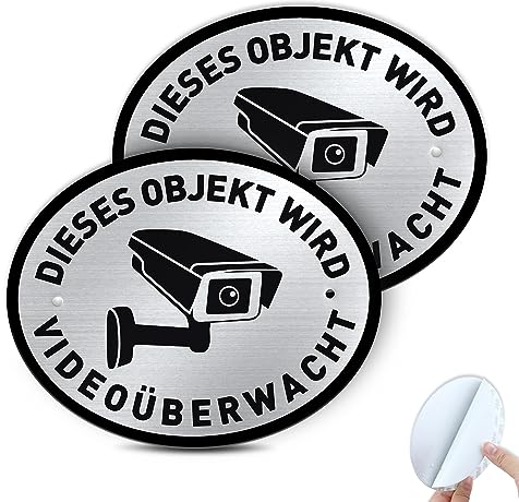 SINMAO Schild Videoüberwachung Bereich (150×120mm) Klein-Alu Warnschild Kamera Überwachung-Achten Sie auf die Überwachung