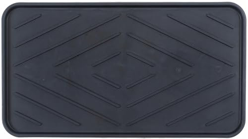 e-floor Schuhabtropfschale | 38cm x 63cm | Grau | Schuhmatte | Schuhablage | Schuhunterlage | Abtropfschale für Schuhe Regen Herbst Winter | Anti-Rutsch | große Schuhunterlage | Napfunterlage