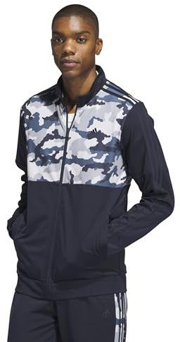 adidas Men's Essentials Camouflage Tricot Track Jacket, Ink, Large