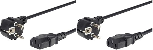 PremiumCord, kpsp5 Câble d'alimentation AA8230 V 5 m, avec Contact de Protection vers Prise d'appareils à Froid C13, IEC320, PC 3 Broches, Couleur : Noir (Lot de 2)