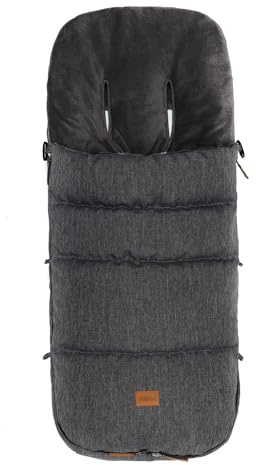 Fillikid Fußsack Kinley aus weichem Fleece für Buggy & Kinderwagen – Winter-Fußsack für Babys – Grau