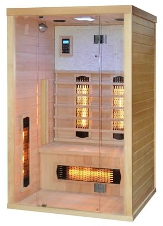 Bagno Italia Sauna de infrarrojos 120 x 110 cm altura 190 cm para 2 personas multifunción cromoterapia perfumoterapia