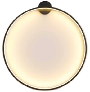 Wandleuchten Mid-Century Circle Wandleuchte, runde LED-Wandleuchten for den Innenbereich, moderne Ring-Wandleuchte for Schlafzimmer, Wohnzimmer, Flur, Dekoration, Wandfluter ( Color : Black Warm Light