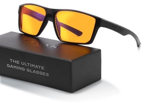 livho Titan Gaming-Brille, Anti-Blaulicht-Brille für Herren, UV400-Schutz, Blaulichtfilter-Brille gegen Augenbelastung durch Computer