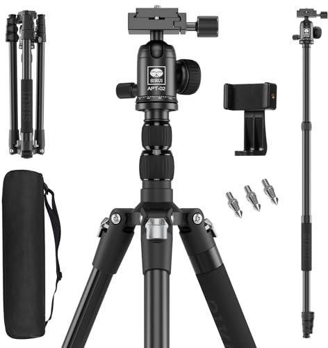SIRUI APT-02 2-in-1 Tripod & Monopod Set with 360° Ball Head | 200 cm Height, 10 kg Load Capacity | For DSLR, Smartphone & Actioncam | Includes Mobile Phone Holder & Bag