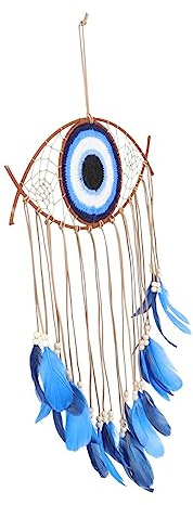 STOBAZA Collar Colgante Capturador De Sueños Ojo Maléfico y Pluma Adorno Chic para Decoración De Habitaciones y