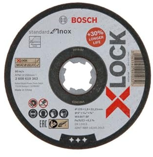 Bosch Professional 1x Standard for Inox X-LOCK Trennscheibe (für Edelstahl, Ø 125 mm, Zubehör Winkelschleifer) (Packung mit 10)