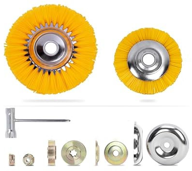 aichilra Spazzola per Decespugliatore, Set da 2 Spazzole Erbacce Decespugliatore in Nylon, Testina Decespugliatore Universale con Foro 25.4 mm per Rimozione Erbacce, Muschio e Impurità