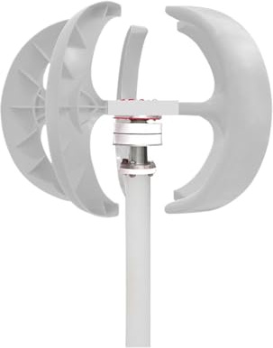 Aerogenerador, Turbina aeroneradora de eje vertical de 5 aspas tipo linterna, 600W, 24V, Motor de viento for barco y jardín