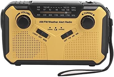 ESHINEDE Emergency Weather Radio, NOAA Hand Crank Solar Radio with LED Flashlight, SOS Alarm, Portable Outdoo